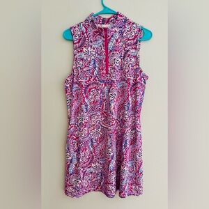 TOMMY BAHAMA GOLF Watercolor Floral Split-Neck Beach SIZE L